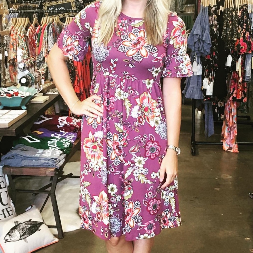 Purple floral dress